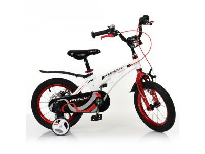Велосипед детский PROF1 14д.LMG14202 (1шт) Infinity,магнез.рама,бело-красн,звонок,доп.кол