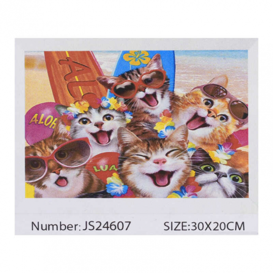 Алмазная мозаика - Весёлые котята C 43774 / JS 24607 (50) 20х30см, в коробке Фото
