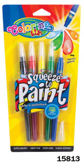 Ручка с кисточкой наполненная краской, 5 цветов, ТМ Colorino
