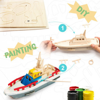 3D Painting Puzzle Lifeboat / Конструктор-розмальовка «Рятувальний човен»