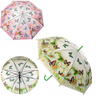 Зонтик детский MK 0988 (50шт)  длина61см,трость75см,диметр95см,спица53см,клеенка,2цвета,в кульке