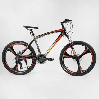Велосипед Спортивный CORSO «Evolution» 26&quot; дюймов 67384 (1) рама алюминиевая, оборудование Shimano 21 скорость, литые диски, собран на 75%