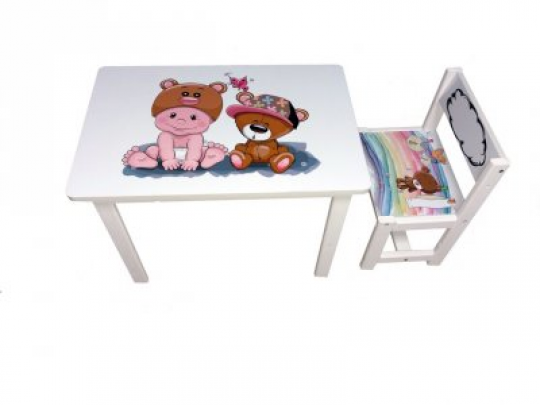 Детский стол и стул BSM2K-06 baby and bear - малыш и мишка Фото