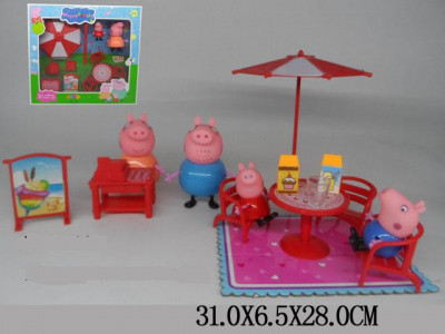 Мебель &quot;Peppa Pig &quot; TM8866D (54шт/3) столик, кресла, фигурки, аксесс, в кор.31*6*29см