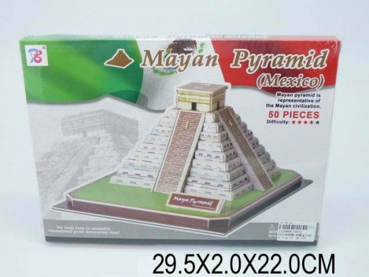 3D паззл &quot;Пирамида майя&quot;, 50 дет., в кор. 29х2х22 /96-2/ Фото