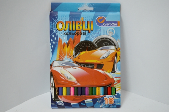 Цветные карандаши 18цв 'Машинка'JO' №7303NВ-18 Фото