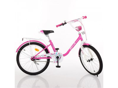 Велосипед детский PROF1 20д. Y2082 (1шт) Flower, малиновый,звонок,подножка
