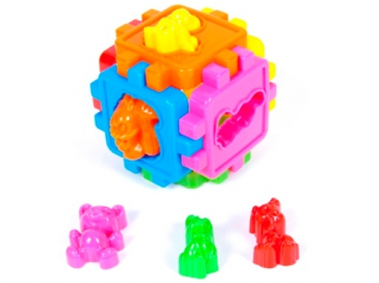 Логический куб-сортер с животными. Фото