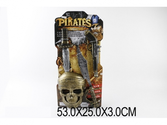 Пиратский набор - маска, мушкет, сабля, нож, планш. 53х25х3 /96/ Фото