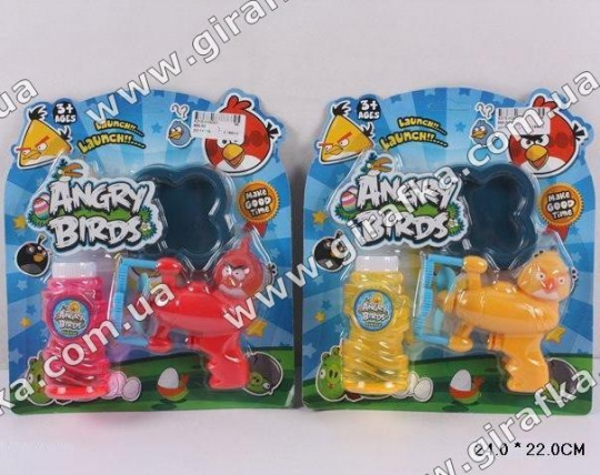 Мыльные пузыри 866-50 (96шт/2) &quot;Angry Birds &quot; пистолет, с бутылочкой, на планшетке 24*22см Фото