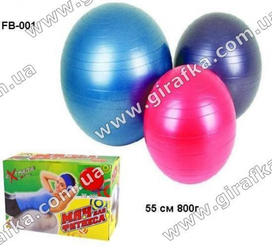 Мяч резин.для фитнеса FB-001 (25шт) 55 см 800г Фото