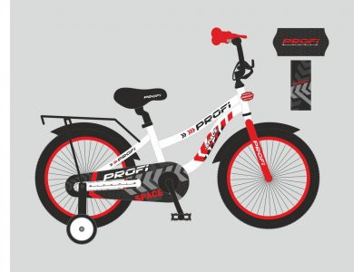 Велосипед детский PROF1 20д. T20154 (1шт)Space,бело-красный,звонок,подножка