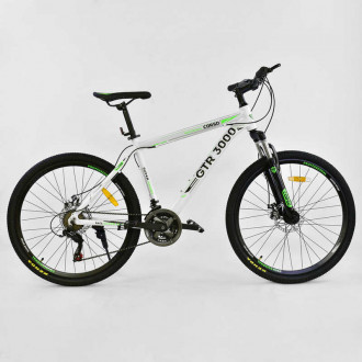 Велосипед Спортивный CORSO 26&quot;дюймов JYT 003 - 7322 WHITE-GREEN GTR-3000 (1) Алюминий, 21 скорость