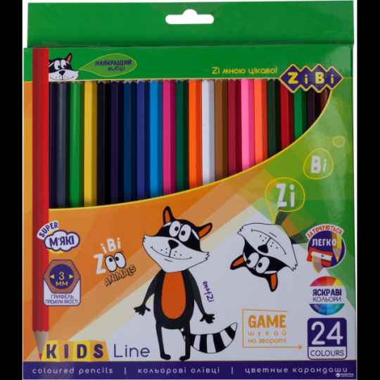 Карандаши цветные ZiBi Kids Line 24 цвета (ZB.2416) Фото
