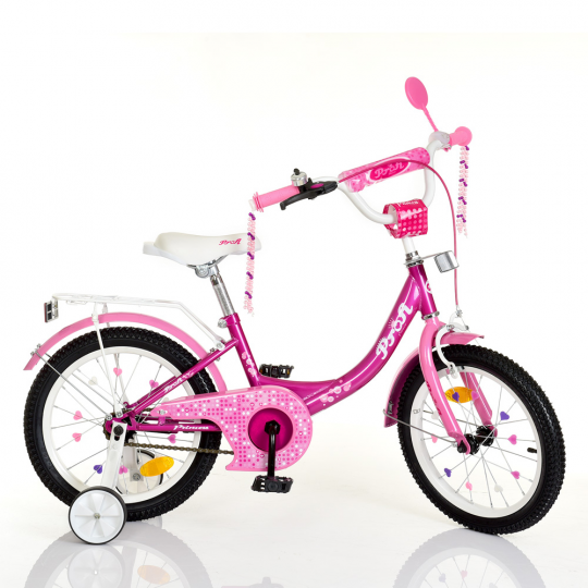 Велосипед детский PROF1 18д. Y1816 (1шт) Princess,SKD45,фуксия,звонок,фонарь,доп.кол Фото