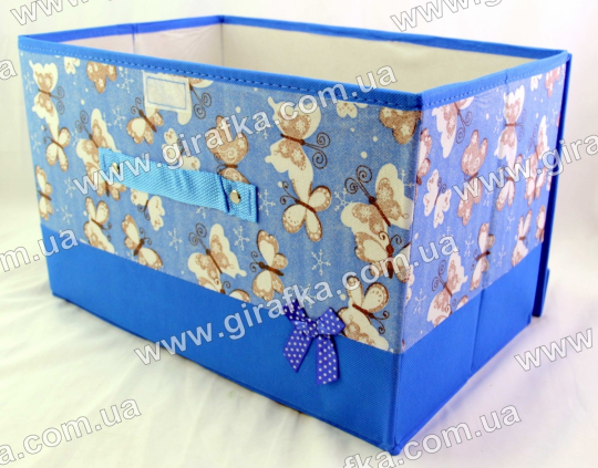 Коробка для хранения голубая с бабочками Фото