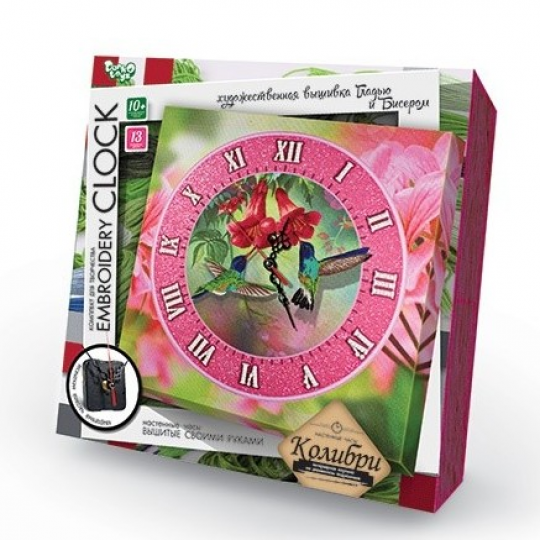 Часы Embroidery Clock - вышивка гладью Фото