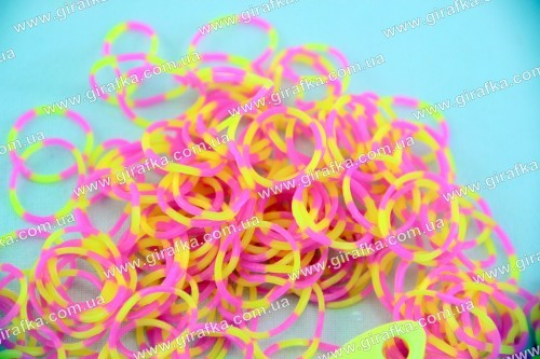 Набор резиночек для плетения желто-розовые Фото