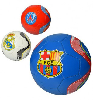 Мяч футбольный EV 3227 (30шт) размер 5, ПВХ 1,8мм, 300-320г, 3 вида(клубы)