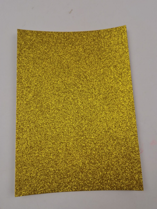 Кольорова ЕВА піна з гліттером (Фоаміран)А4,GL-EVA-1-ADH-025,21х29,7см,1,6 мм 5аркуш.жовтий Фото