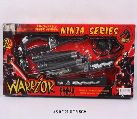 Набор оружия &quot;Ninja &quot; RZ1157 (60шт/2) меч, сюрикены, нунчаки, в кор. 45*21*3, 5см Фото