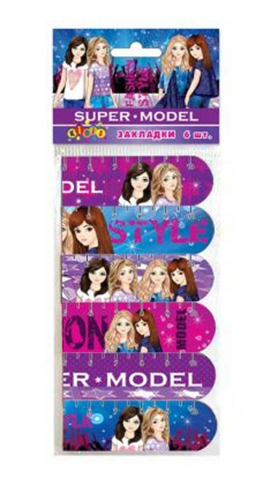 Закладки для книг магнитні 6 шт KIDIS  , серія SUPER MODEL (дівчата) Фото