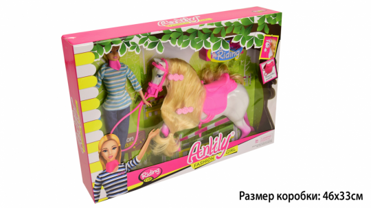 Кукла типа &quot;Барби&quot;Anlily&quot; наездница, с лошадью, в кор .46*8*33см /24-2/ Фото