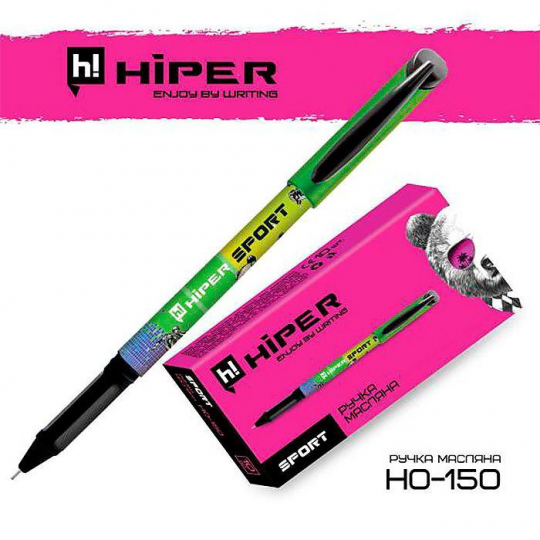 Ручка масляная зеленая 0,7мм Hiper Sport HO-150 Фото