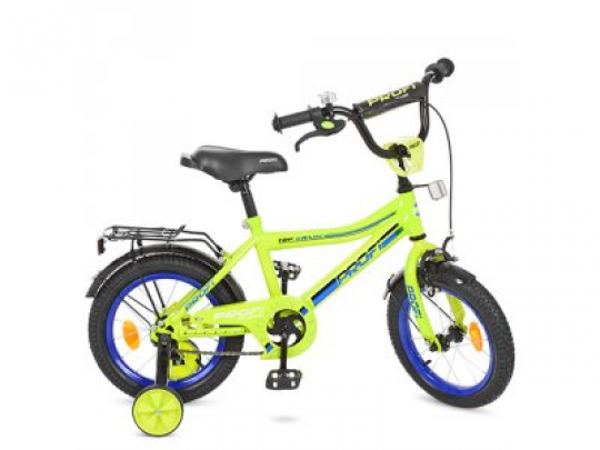Велосипед детский PROF1 12д. Y12102 (1шт) Top Grade, салатовый,звонок,доп.колеса Фото